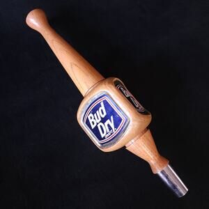 Wood Bud Dry Draft Beer Home Bar Wooden Tap Handle 12.5" Long Vintage Breweriana